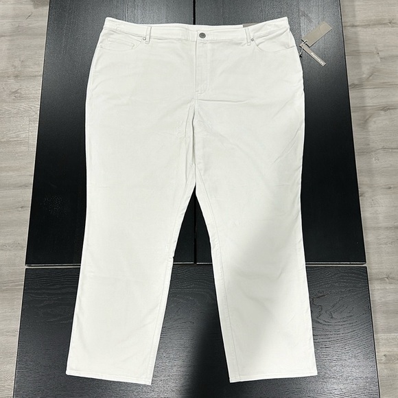 Soft Surroundings Blakely Velveteen Pants in White Pearl Ivory Color - 24W - Picture 2 of 10